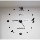 Reloj De Pared 3d Tamaño 100x100cm Con Frase En Vinilo