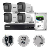 Kit Seguridad Hikvision Dvr 4ch + 4 Camara 1080p Infra + 1tb