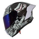 Casco Integral Xtrong Xtr-820 Ninja - Blanco Lila Rider One