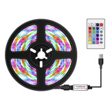 Tira De Luces Led Rgb Usb Regulable Con Control Remoto Ir 16