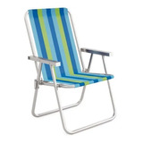 Cadeira Alta Conforto Alumínio - Mor - Azul E Verde