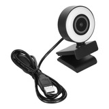 Webcam 1080p Anel Luz Led Microfone Auto Foco 360º 