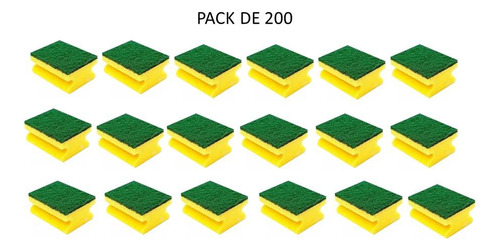 Esponja Abrasiva Acanalada Para Cocina / Pack 200 Unidades