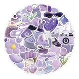 Aesthetic Violeta 50 Calcomanias Stickers De Pvc Vs Agua