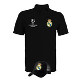 Camiseta Real Madrid Champions Tipo Polo Obsequio Gorra