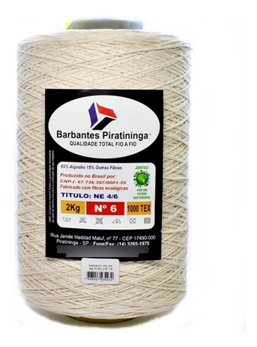 Barbante Cru 6 Fios 2kg Piratininga