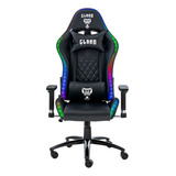 Cadeira Para Jogos King Preta Clanm Led Rgb Color + Controle