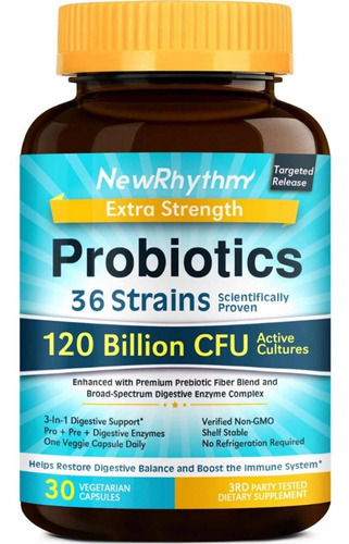 Probióticos 120 Billones Cfu Newrhythm 30 Cápsulas