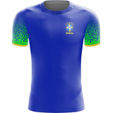  1 Camisa Brasil Personalizada Com Nome E Numero Azul