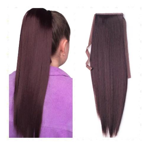 * Coleta Cola Pelo Símil Natural Lacio 60cm/peineta #a19 *