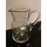 Jarra De Cristal Theco Tipo Baccarat Rendado Com Debrum Ouro