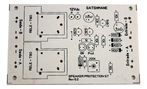 Placa Proteção Dc Estereo Para Amplificadores Com Delay