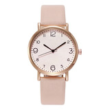 Reloj De Mujer Elegante Minimalista Cuero Beige