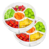 Paquete De 2 Bandejas Para Verduras Con Tapa Para Refrigerad