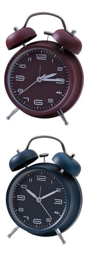 2pcs Retro Loud Double Bell Reloj Despertador Mecánico Para