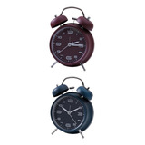 2pcs Retro Loud Double Bell Reloj Despertador Mecánico Para