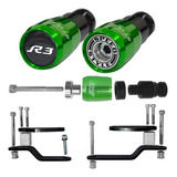 Slider Dianteiro Speed Style Yamaha R3 2020 2021 2022 Verde