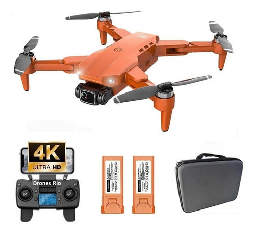 Drone L900 Pro Se Com Dual Câmera 4k Laranja 5ghz 2 Baterias