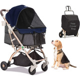 Carriola Carreola Transportadora Azul Perros Gatos Hpz Lite