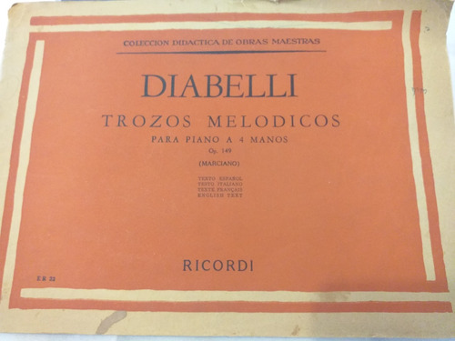 Diabelli Trozos Melódicos Para Piano A 4 Manos Op. 149(1960)