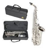 Sax Alto Konig Prateado Prata Completo Com Estojo Boquilha