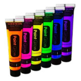 10 Pintura Fluor Neon Pinta Carita Cuerpo Sin Luz Uv