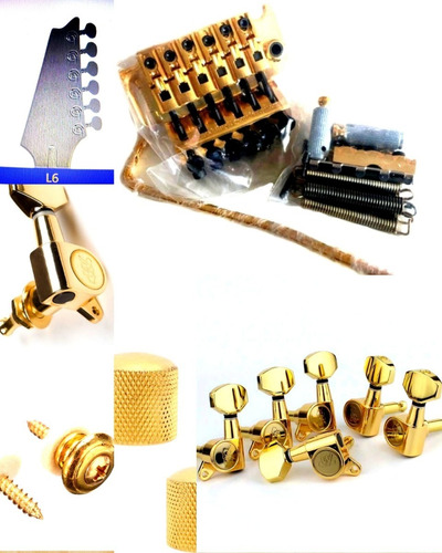 Kit Dourado Ponte Gotoh Tarraxas Invertida L6 Wilkinson Knob