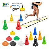 Kit Treinamento Funcional Escada 10 Cones 10 Chapeu Black