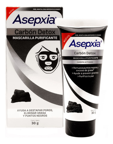 Asepxia Mascarilla Facial Antiacne Carbon 30g
