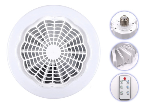 Lâmpada Ventilador Branco Teto Led Pequeno E27 30w 110v