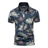 Camisa Polo Masculina De Manga Curta, Estilo Havaiano