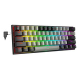 Teclados Gamer Eyooso Z11 Mecánico Compacto 60% Rgb Axis Red