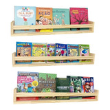 3 Prateleiras Livro Infantil Montessori Em Pinus - 90cm