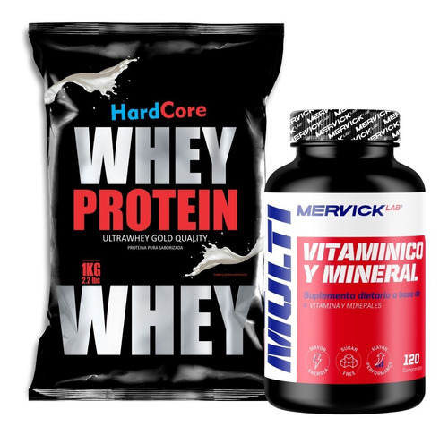 Proteína Whey Protein Hardcore + Vitaminas Minerales Mervick