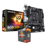 Kit Placa Mãe Gigabyte B450m Ds3h Ryzen 5 5600g Igpu Vega 7