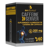 Cafeína Server Capsulas 200mg Bioceutica 60 Unidades Treino