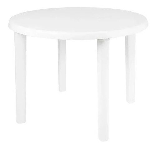 Mesa Redonda Plastica Blanca Desmontable Mor 91 Cm Blanco