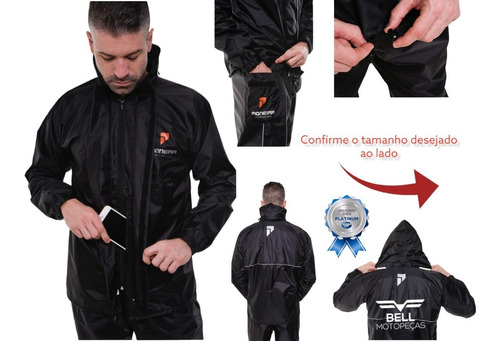 Capa Para Chuva Pioneira Motoqueiro Impermeável Moto Motoboy