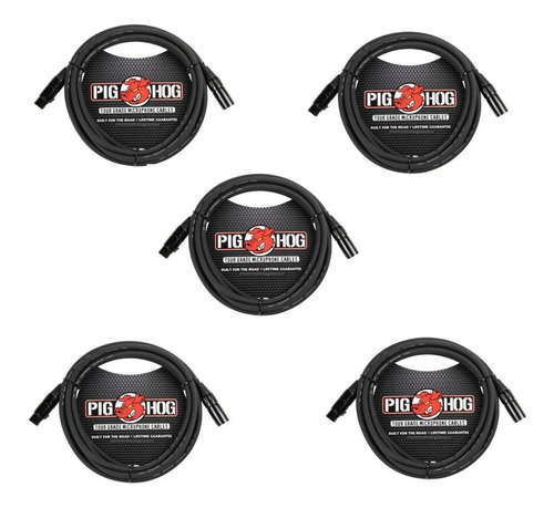 5 Cables Microfono 7.62m Xlr-xlr Pig Hog Phm25 