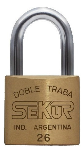 Sekur Standard 26 Candado Bronce 26 Mm Doble Traba A Bolilla Color Dorado