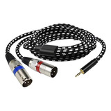 Mugteeve Dual Xlr A 1/8 Stereo Aux Cable, Double Xlr Male Y