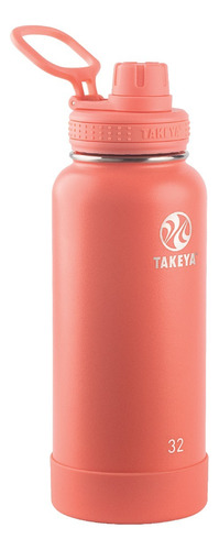 Botella Para Agua Takeya Actives Botella De Agua Aislada De Color Coral