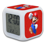 Reloj Despertador Mario Bros Con Luz Led Programable