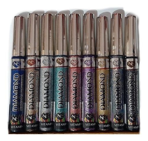 Delineadores De Colores Glitter, Natural Girl Diamond, 9 Pza