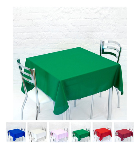 Toalha De Mesa Linda Prática Oxford 1,40m X 1,40m 4 Lugares Cor Verde Liso