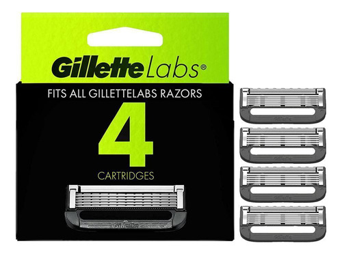 Gillette Labs Lâminas Barbear C/barra Esfoliante -4 Recargas