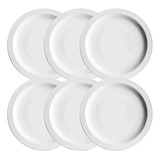 Plato Pan Porcelana Blanca Verbano Línea Távola X6