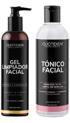 1 Kit Limpieza Facial Quotidien - Limpiador + Tonico Tipo De Piel Todo Tipo De Piel