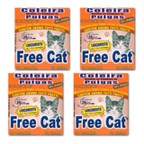 Kit 4 Coleira Natural Antipulga Free Cat 36cm Gatos