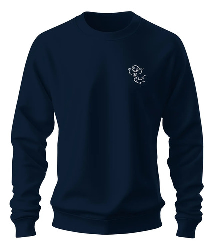 Sudadera Sweater Bordado Esqueleto Halloween Huesos Sticker